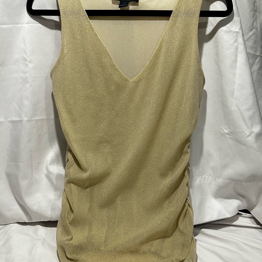 Express Elegant Gold Sleeveless Top